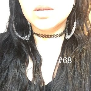 Nice Clear crystal beads hoops earrings Classy stylish NEW